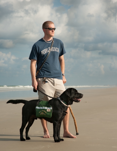 Michael Foster, War Veteran and his service dog Roker.